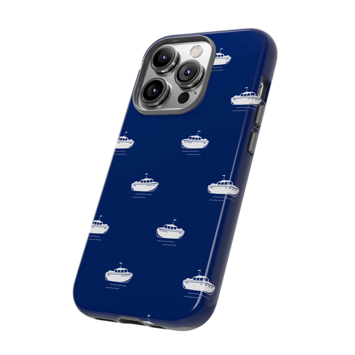 Blue Boat Phone Case – Calm Ocean Pattern for iPhone & Samsung, Durable & Stylish Protection - JGUS