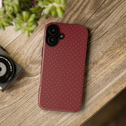 Burgundy  & White Dots Case - JGUS