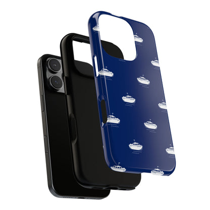 Blue Boat Phone Case – Calm Ocean Pattern for iPhone & Samsung, Durable & Stylish Protection - JGUS