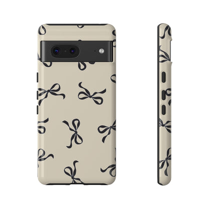 Beige and Black Bow Phone Case - JGUS