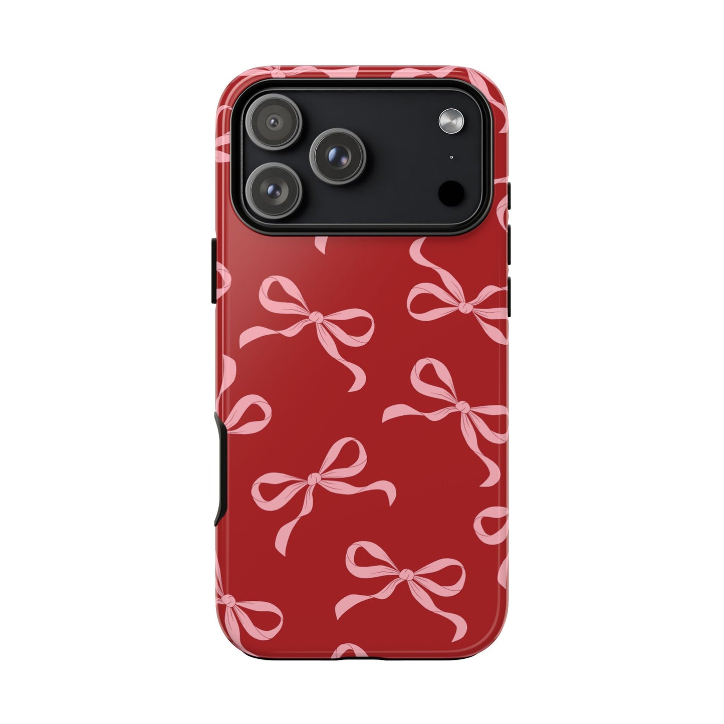 Pink Bows on Red Phone Case - JGUS