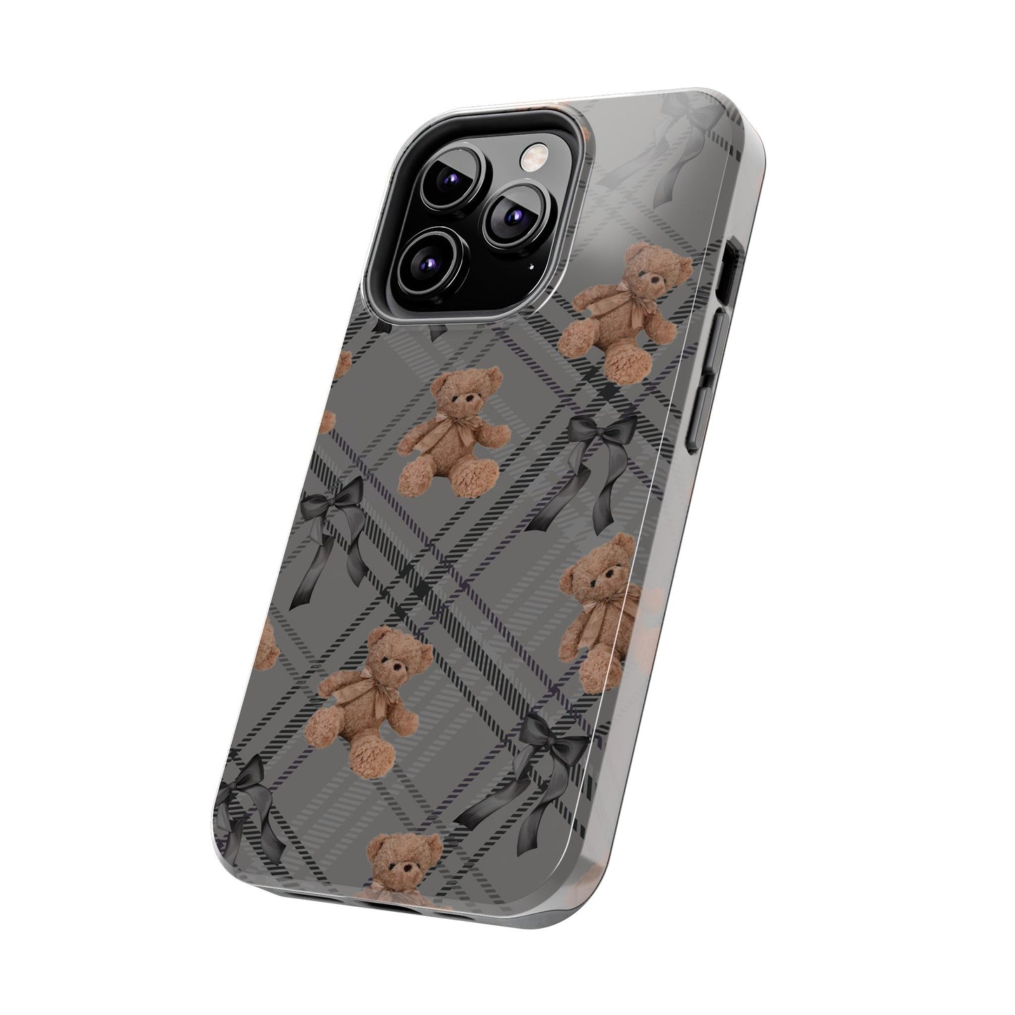 Cute Bows & Bears Phone Case – Customizable, Dual-Layer Protection for iPhone & Samsung