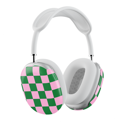 Pink Checkered Retro Aesthetic AirPods Max® Case | Customizable, Protective, Stylish