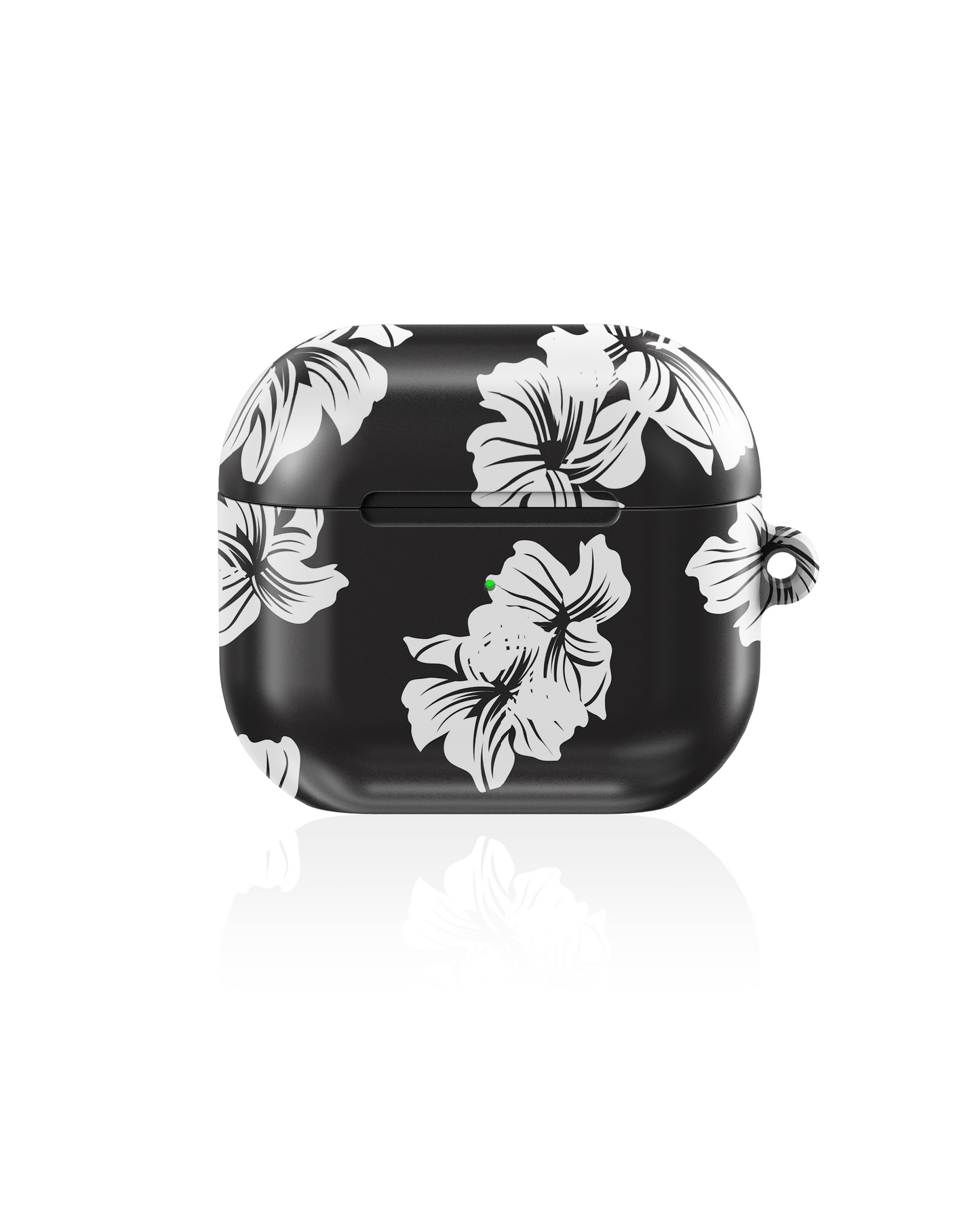 Black & White Floral Shockproof & Scratch-Resistant AirPods Case – Wireless Charging Compatible