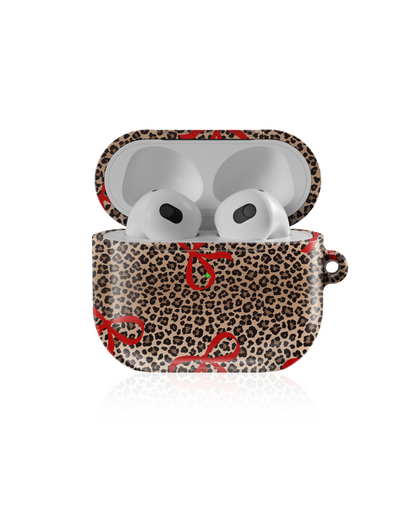 Bold Bow Leopard Shockproof & Scratch-Resistant AirPods Case – Wireless Charging Compatible