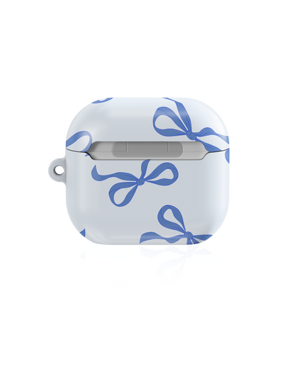 Vintage Blue Bow Art Shockproof & Scratch-Resistant AirPods Case – Wireless Charging Compatible