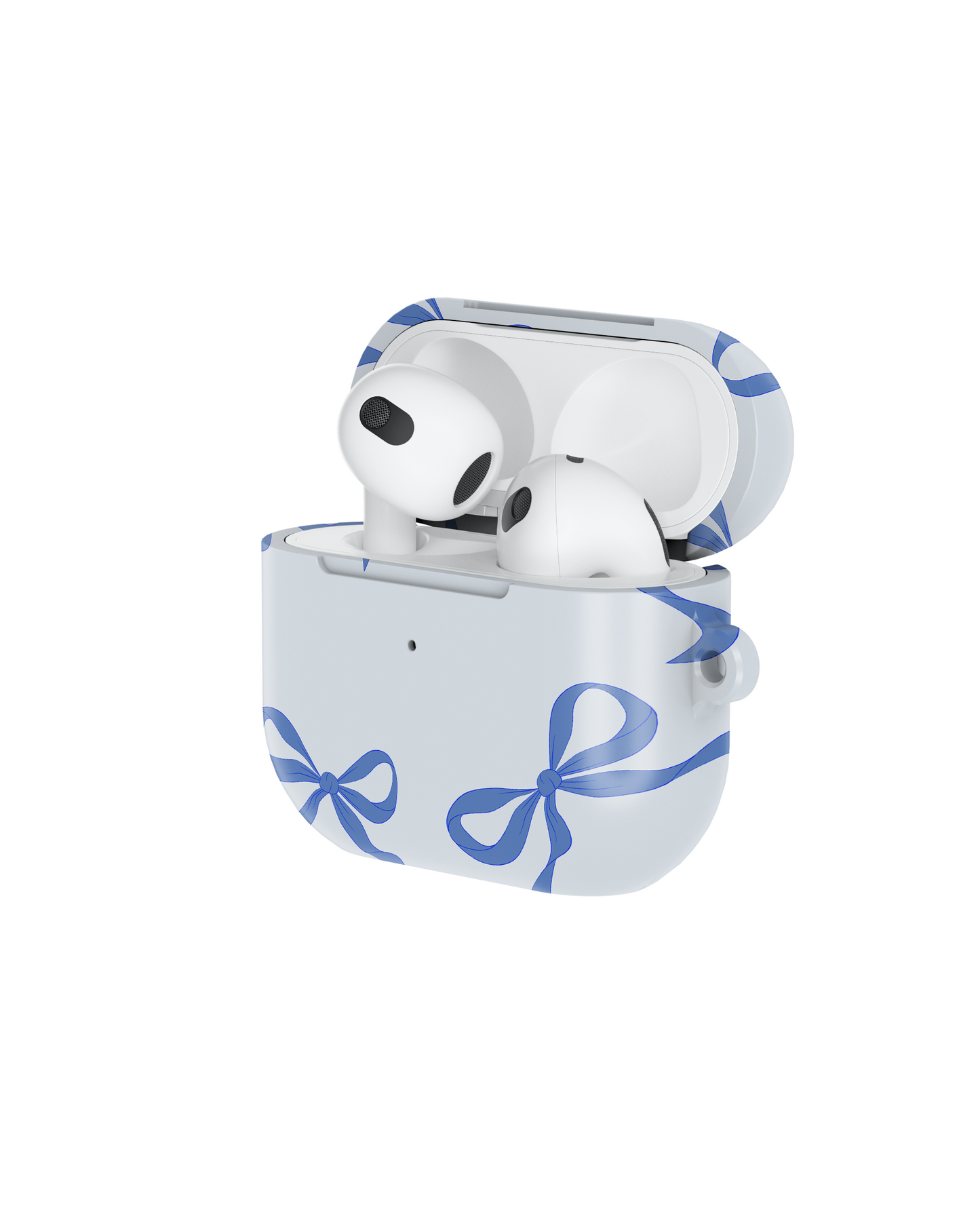 Vintage Blue Bow Art Shockproof & Scratch-Resistant AirPods Case – Wireless Charging Compatible