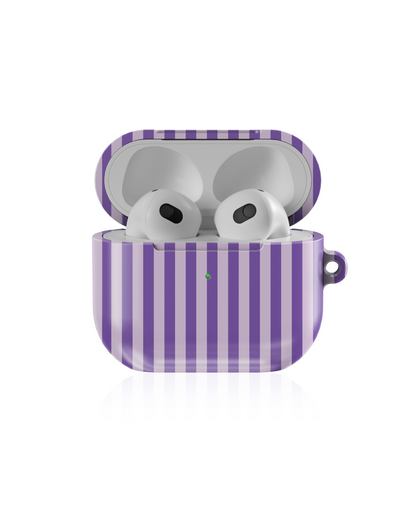 Lavender Stripes Shockproof & Scratch-Resistant AirPods Case – Wireless Charging Compatible