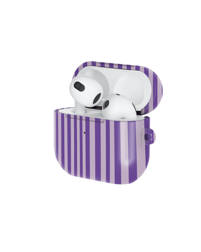 Lavender Stripes Shockproof & Scratch-Resistant AirPods Case – Wireless Charging Compatible