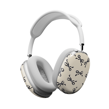 Coquette Bow AirPods Max Case – Cream & Navy Feminine Aesthetic - JGUS