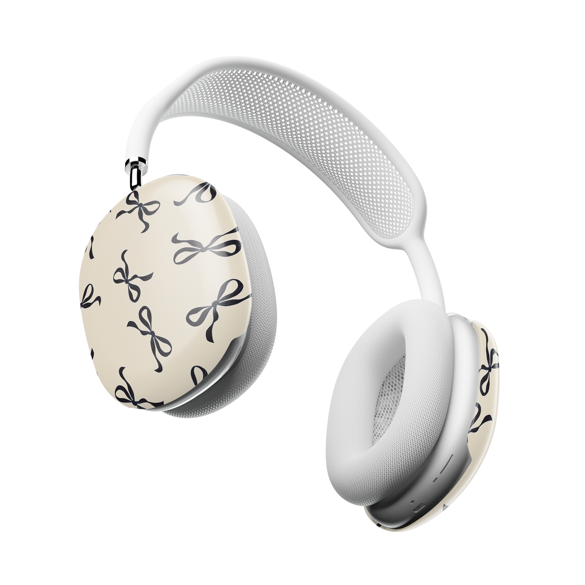 Coquette Bow AirPods Max Case – Cream & Navy Feminine Aesthetic - JGUS