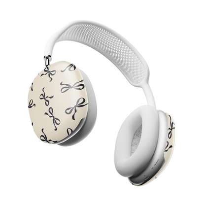 Coquette Bow AirPods Max Case – Cream & Navy Feminine Aesthetic - JGUS