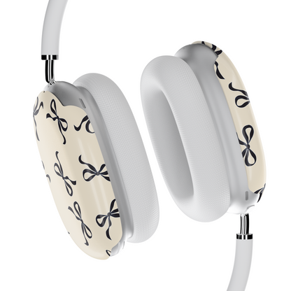 Coquette Bow AirPods Max Case – Cream & Navy Feminine Aesthetic - JGUS