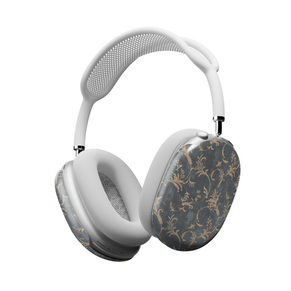Baroque Floral AirPods Max Case – Dark Grey Gold Vintage Luxury Aesthetic - JGUS