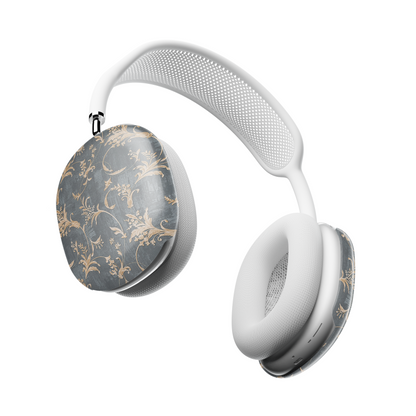 Baroque Floral AirPods Max Case – Dark Grey Gold Vintage Luxury Aesthetic - JGUS