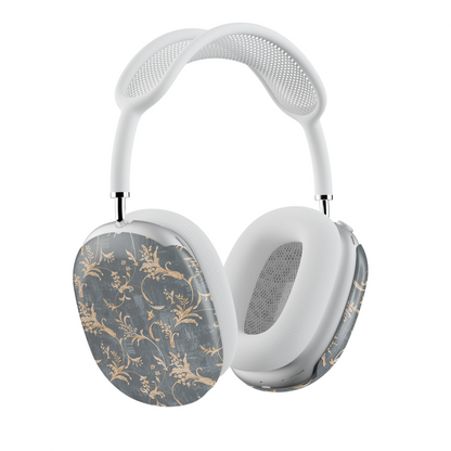 Baroque Floral AirPods Max Case – Dark Grey Gold Vintage Luxury Aesthetic - JGUS
