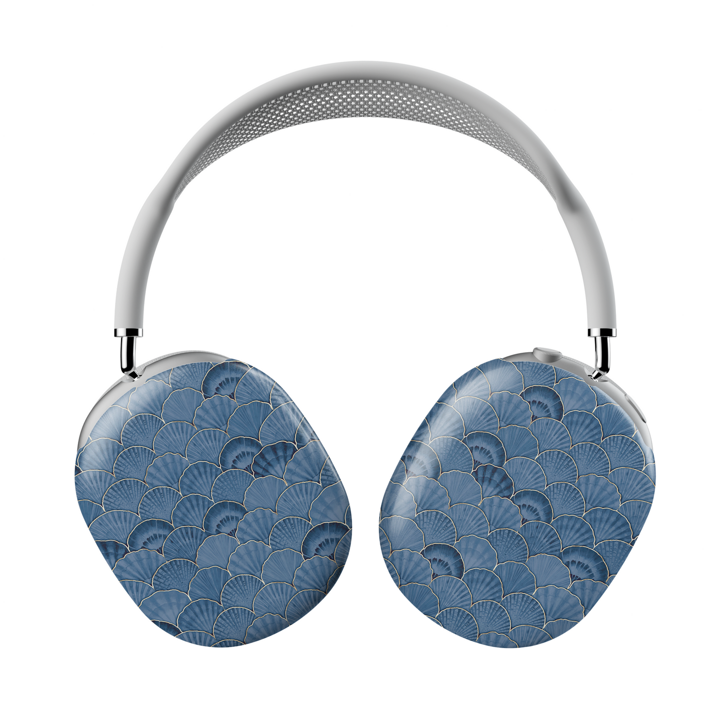 Blue Scallop AirPods Max Case – Coastal Luxury Mermaid Scale Gold Aesthetic - JGUS