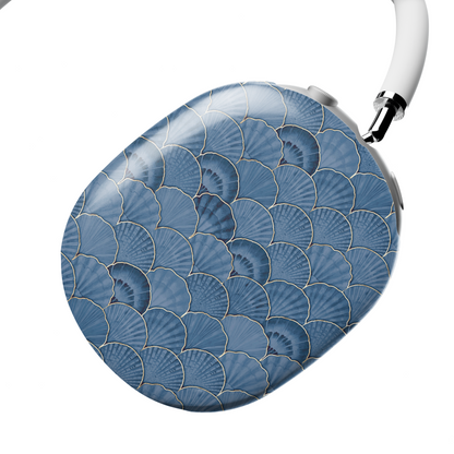 Blue Scallop AirPods Max Case – Coastal Luxury Mermaid Scale Gold Aesthetic - JGUS