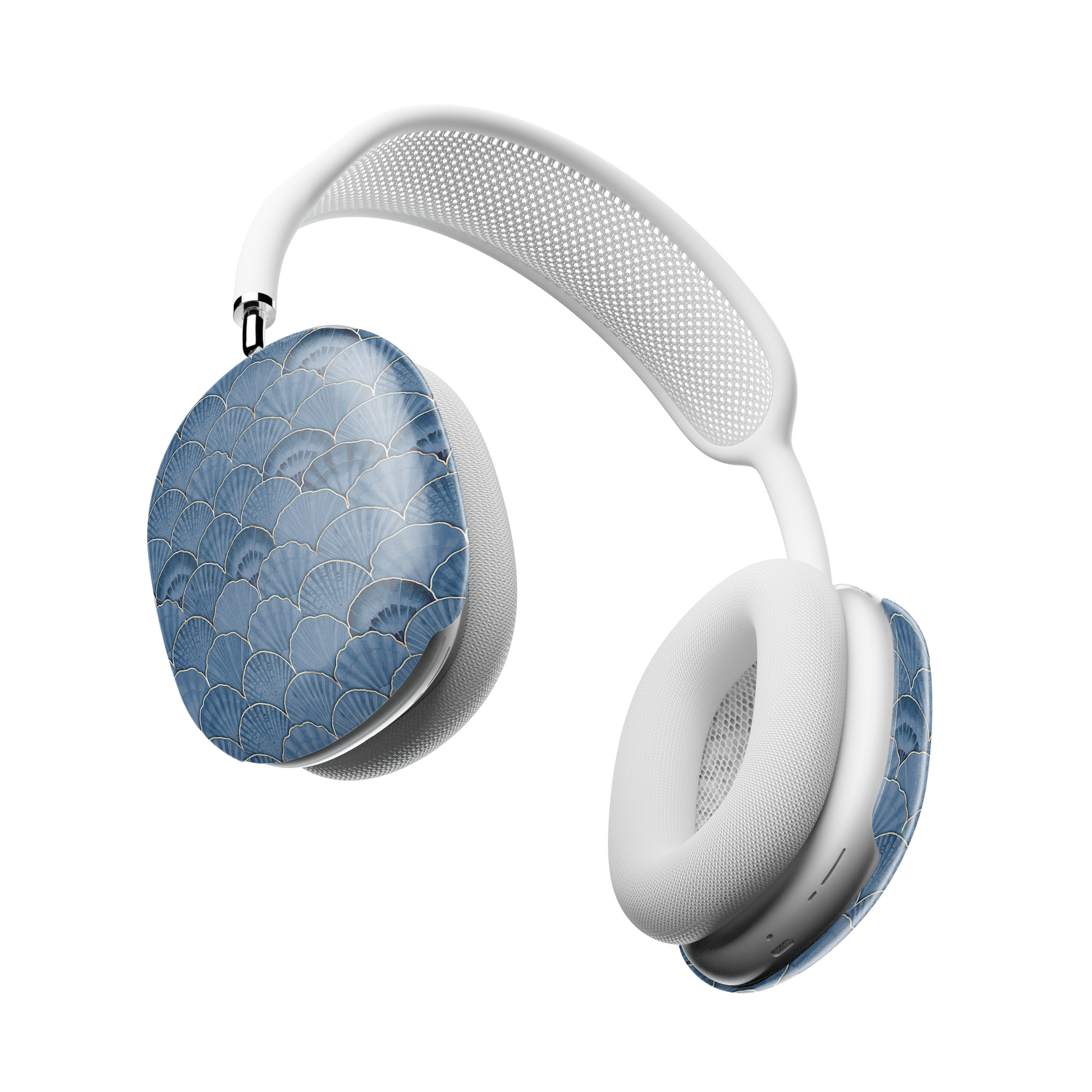 Blue Scallop AirPods Max Case – Coastal Luxury Mermaid Scale Gold Aesthetic - JGUS