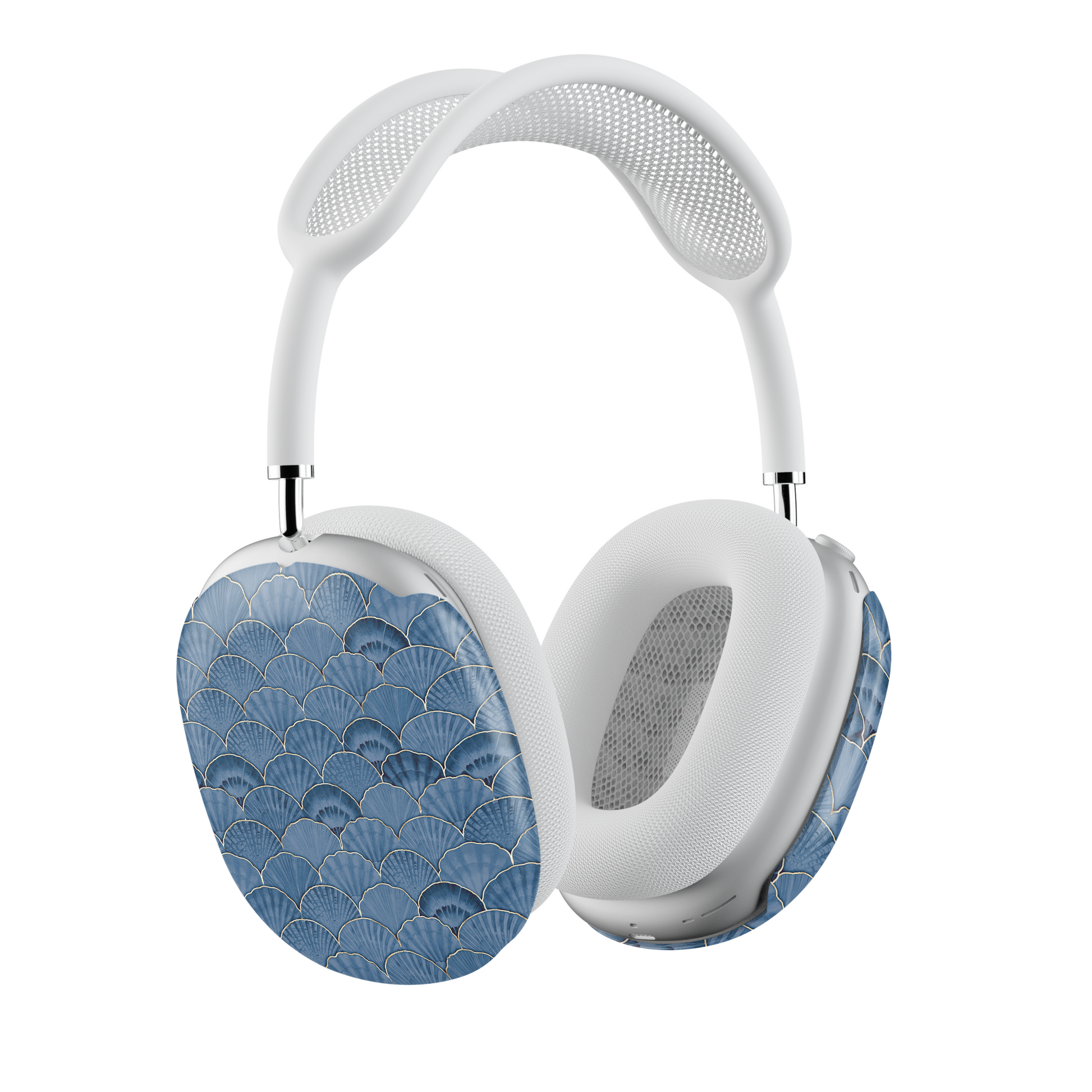 Blue Scallop AirPods Max Case – Coastal Luxury Mermaid Scale Gold Aesthetic - JGUS