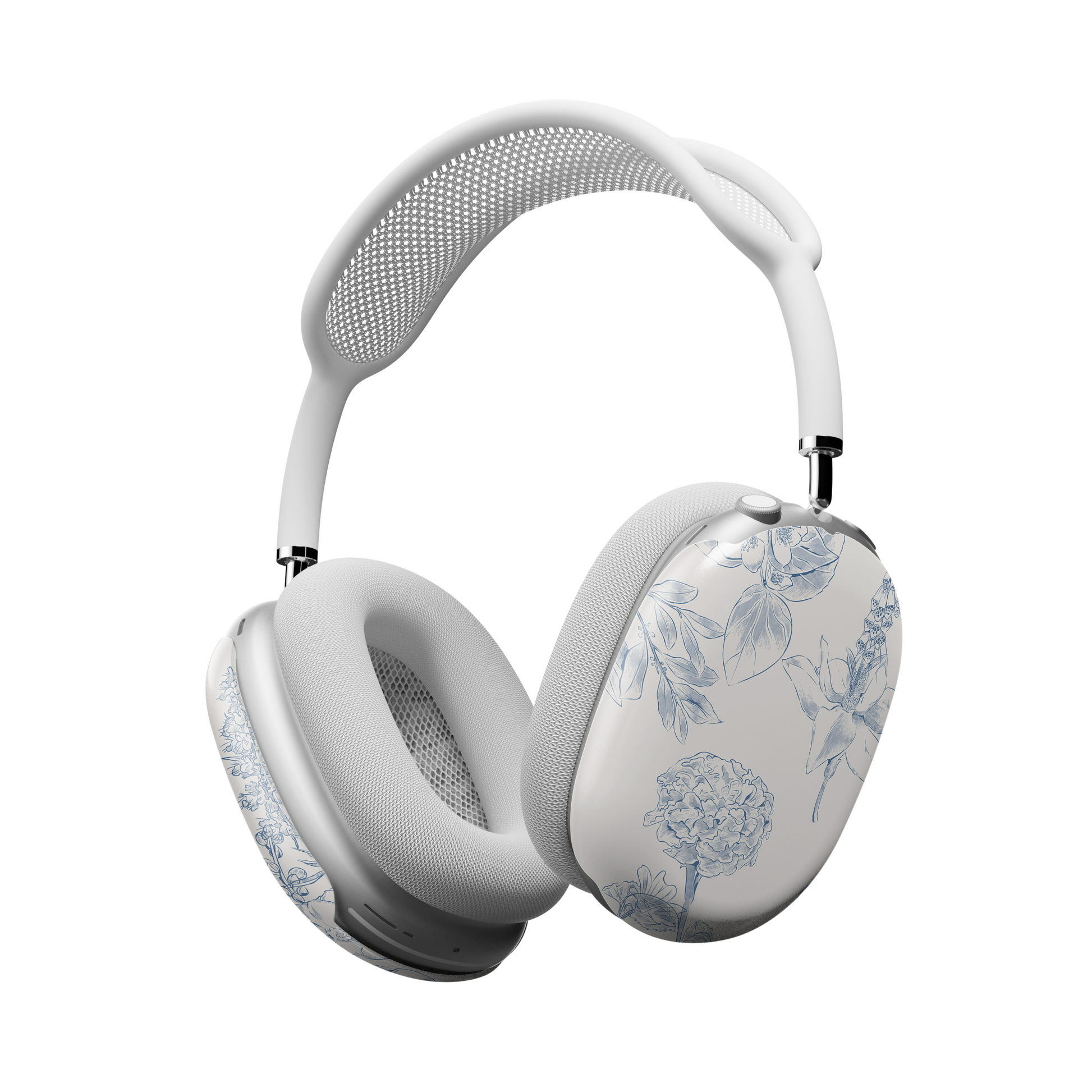 Blue Botanical AirPods Max Case – Chinoiserie Floral Porcelain Elegant Aesthetic - JGUS