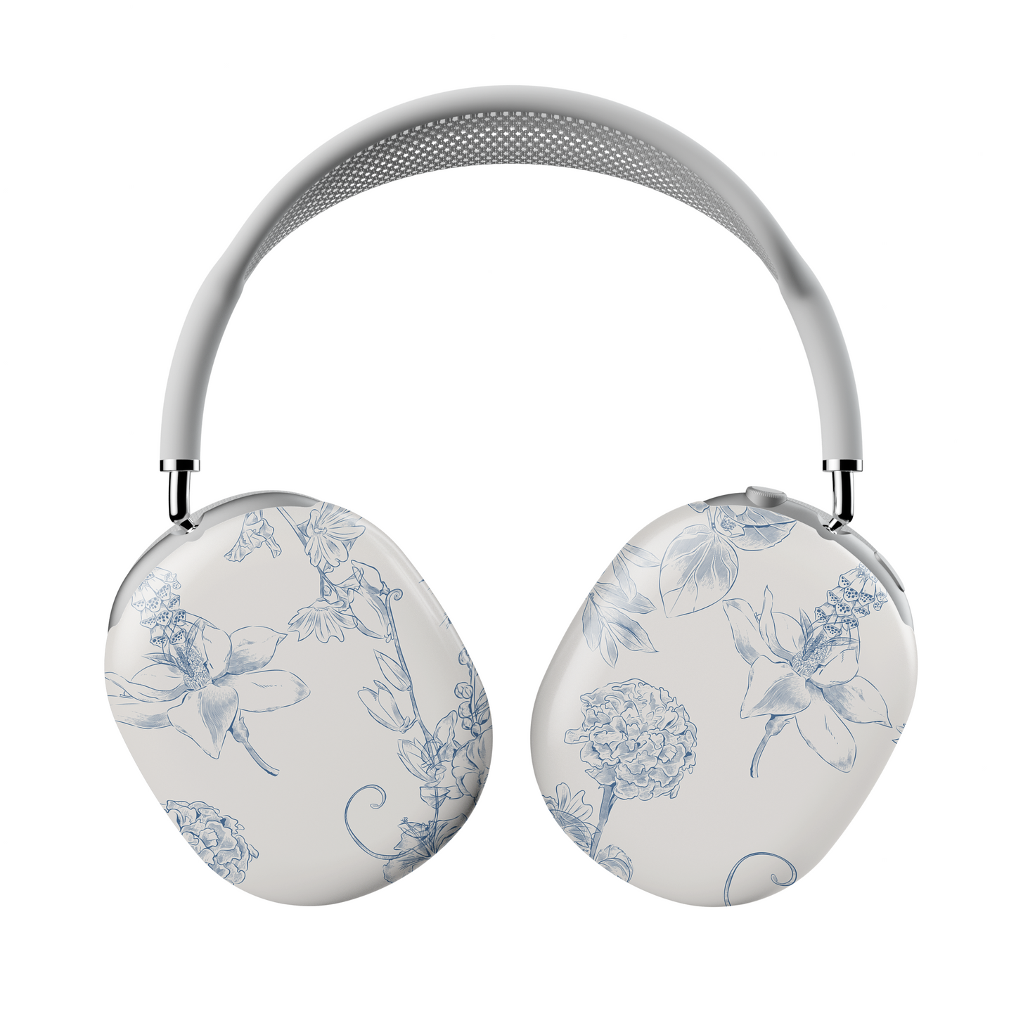 Blue Botanical AirPods Max Case – Chinoiserie Floral Porcelain Elegant Aesthetic - JGUS