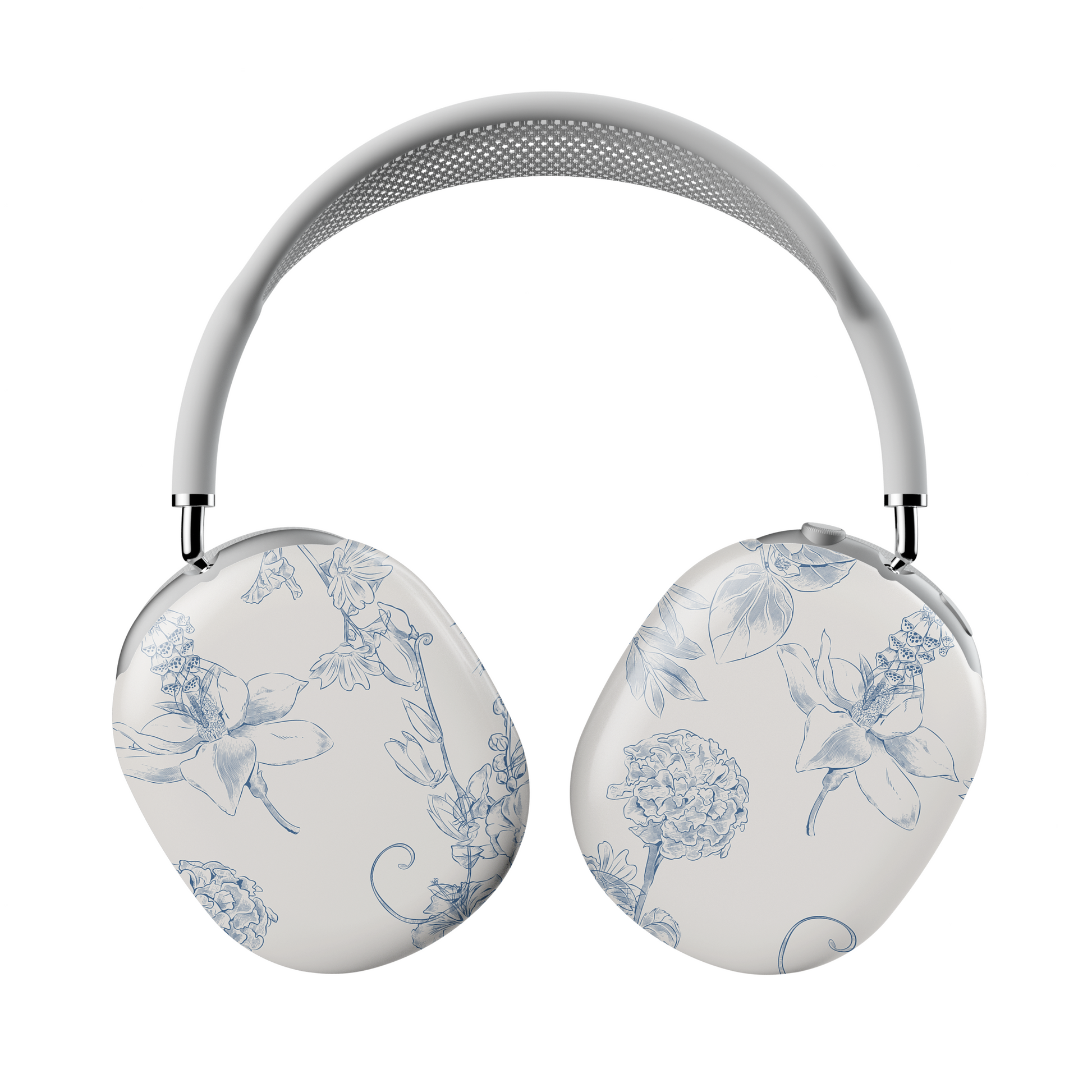 Blue Botanical AirPods Max Case – Chinoiserie Floral Porcelain Elegant Aesthetic - JGUS
