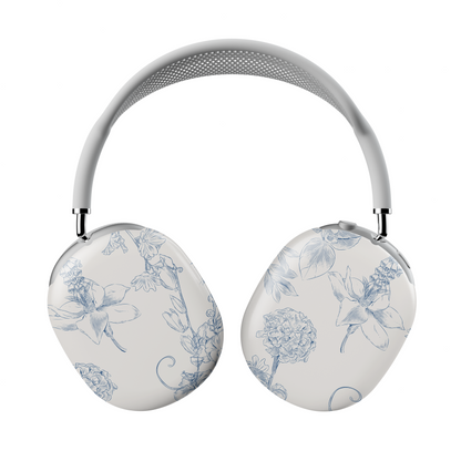 Blue Botanical AirPods Max Case – Chinoiserie Floral Porcelain Elegant Aesthetic - JGUS