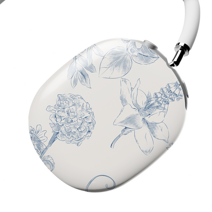 Blue Botanical AirPods Max Case – Chinoiserie Floral Porcelain Elegant Aesthetic - JGUS