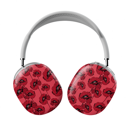 Red Poppy AirPods Max Case – Bold Floral Dark Feminine Statement Aesthetic - JGUS