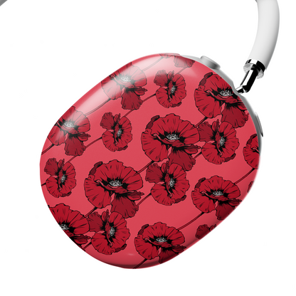 Red Poppy AirPods Max Case – Bold Floral Dark Feminine Statement Aesthetic - JGUS