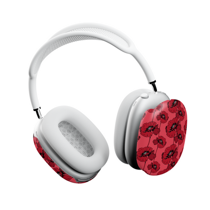 Red Poppy AirPods Max Case – Bold Floral Dark Feminine Statement Aesthetic - JGUS