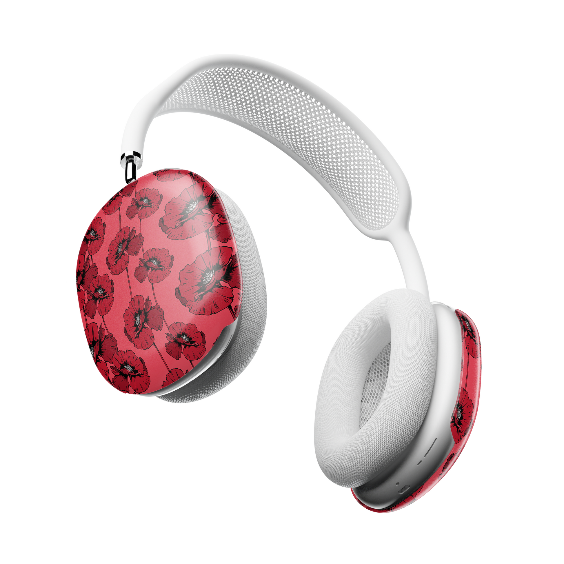 Red Poppy AirPods Max Case – Bold Floral Dark Feminine Statement Aesthetic - JGUS