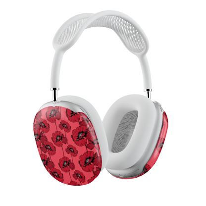 Red Poppy AirPods Max Case – Bold Floral Dark Feminine Statement Aesthetic - JGUS