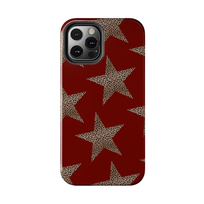 Leopard Star Luxe - Burgundy Edition | Aesthetic Coquette Phone Case for iPhone & Galaxy