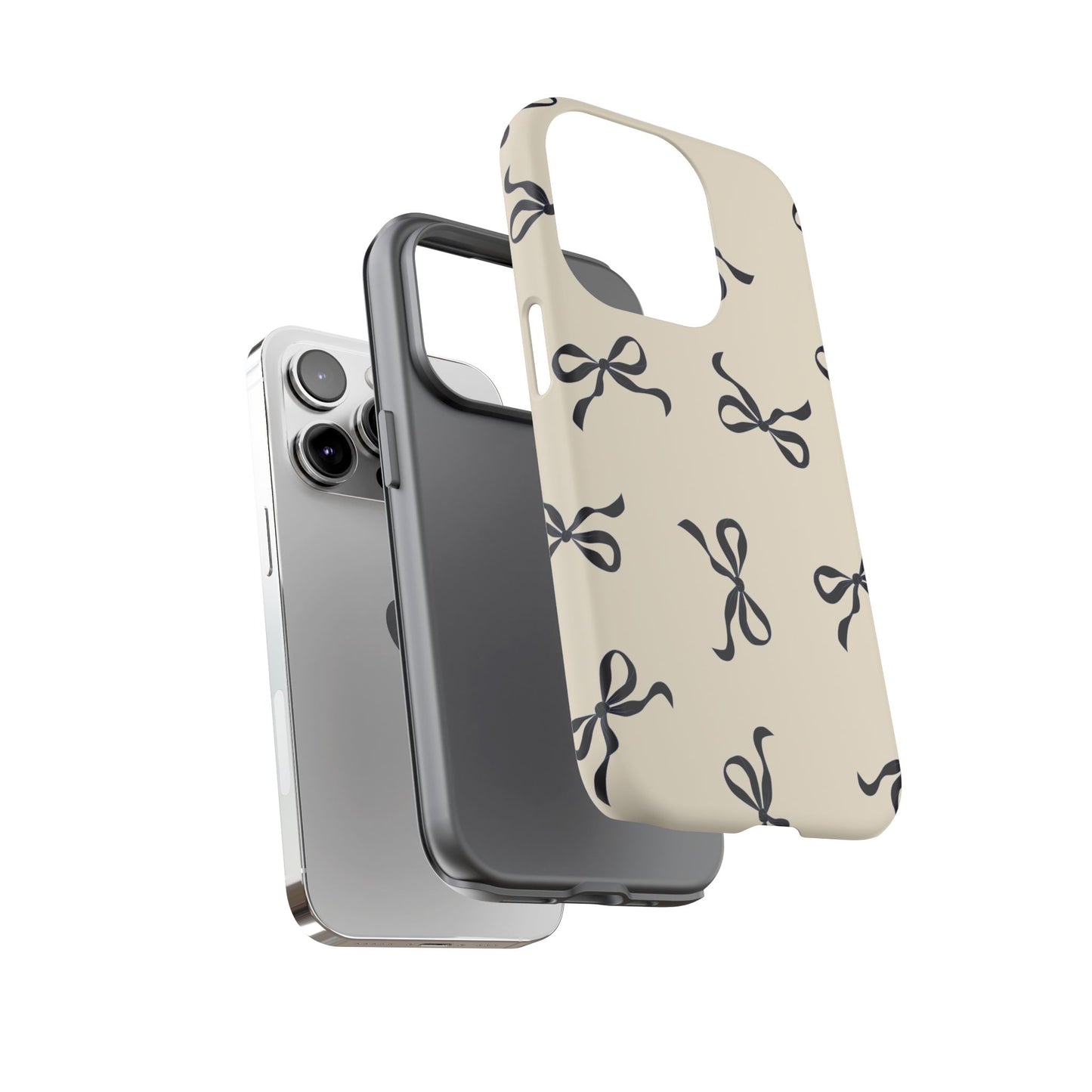 Beige and Black Bow Phone Case - JGUS