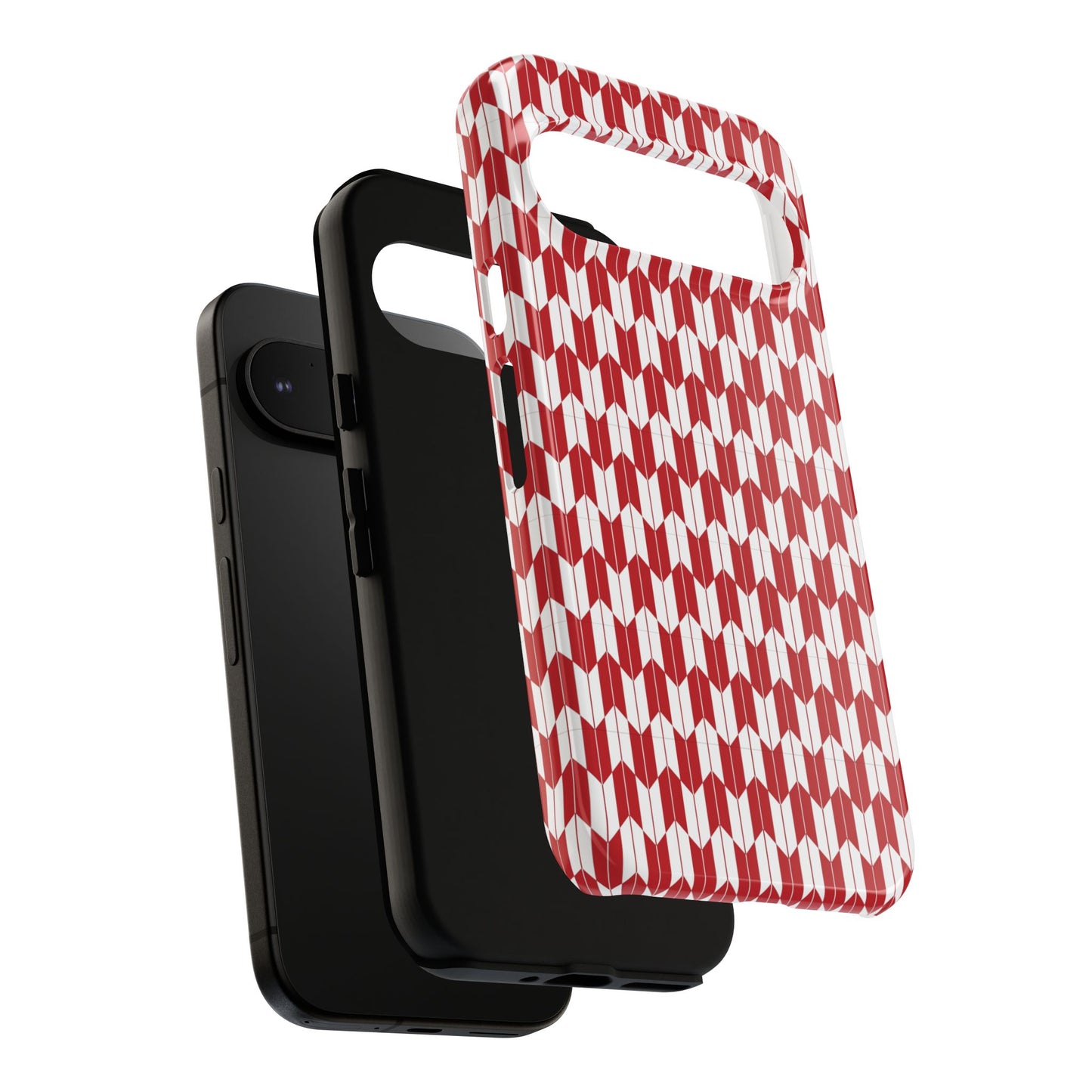 Red Geometric Phone Case for iPhone Samsung Pixel – Bold Pattern Aesthetic Modern Design - JGUS