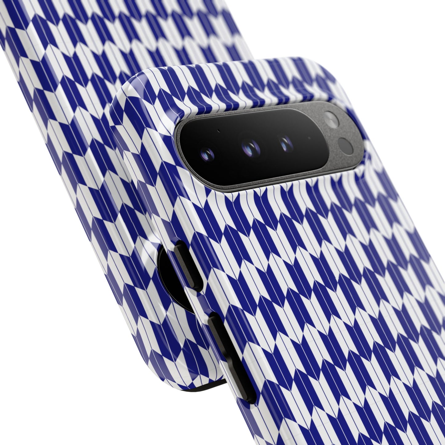 Navy Blue Geometric Phone Case for iPhone Samsung Pixel – Minimal Pattern Modern Aesthetic - JGUS