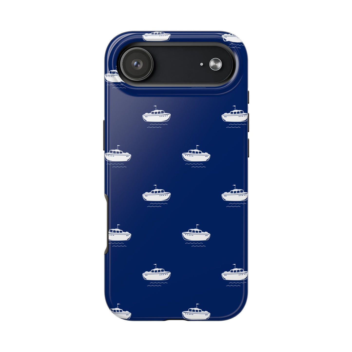 Blue Boat Phone Case – Calm Ocean Pattern for iPhone & Samsung, Durable & Stylish Protection