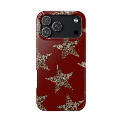 Leopard Star Luxe - Burgundy Edition | Aesthetic Coquette Phone Case for iPhone & Galaxy