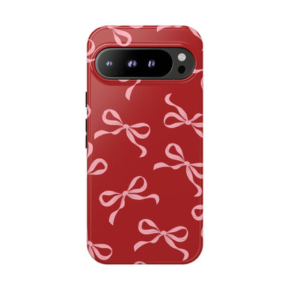 Pink Bows on Red Phone Case - JGUS