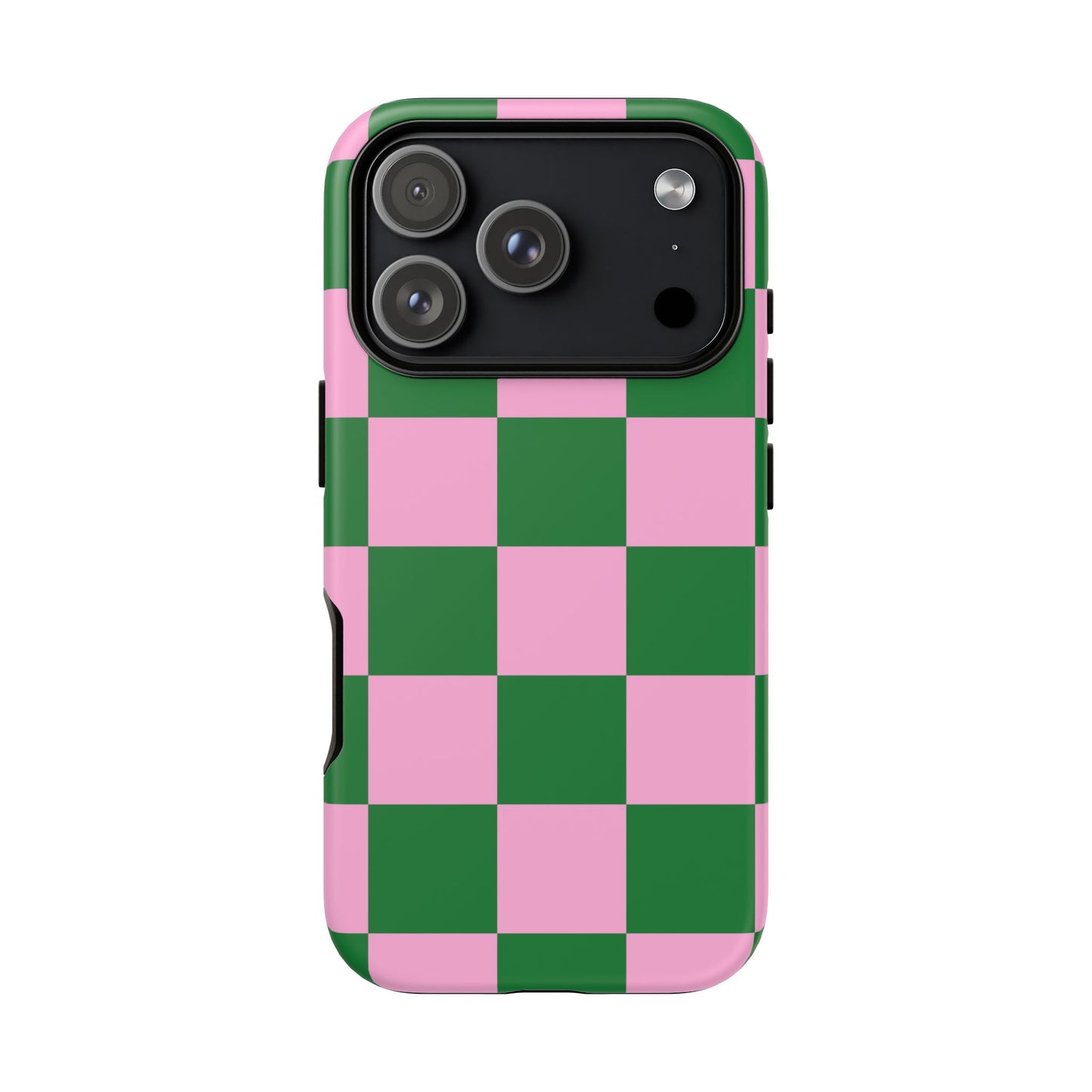 Pink Retro Checkered Phone Case – 90s Aesthetic, Vintage Grid Pattern for iPhone & Samsung - JGUS