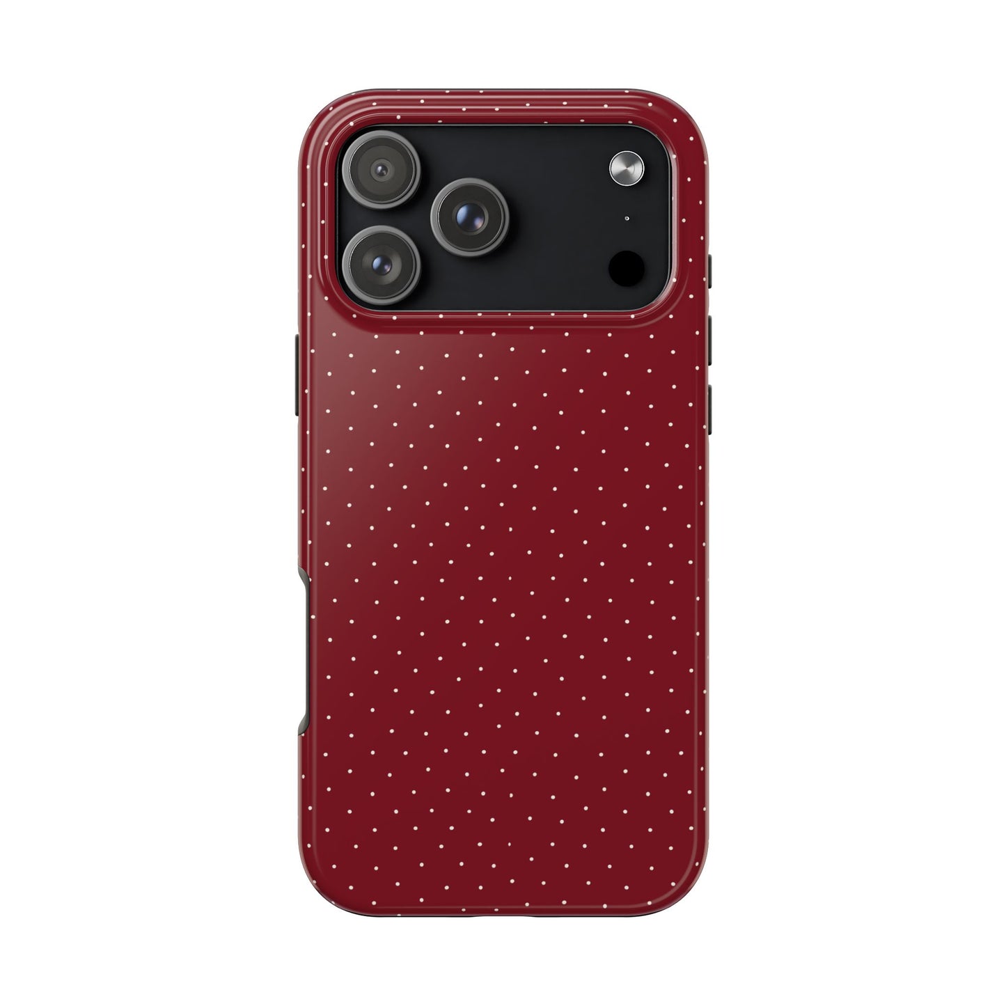 Burgundy  & White Dots Case
