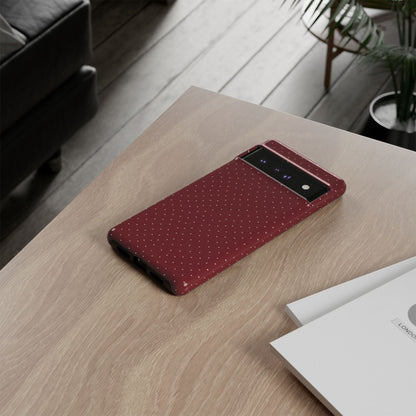 Burgundy  & White Dots Case - JGUS
