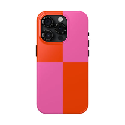 Plaid Sunset Orange & Pink Phone Case