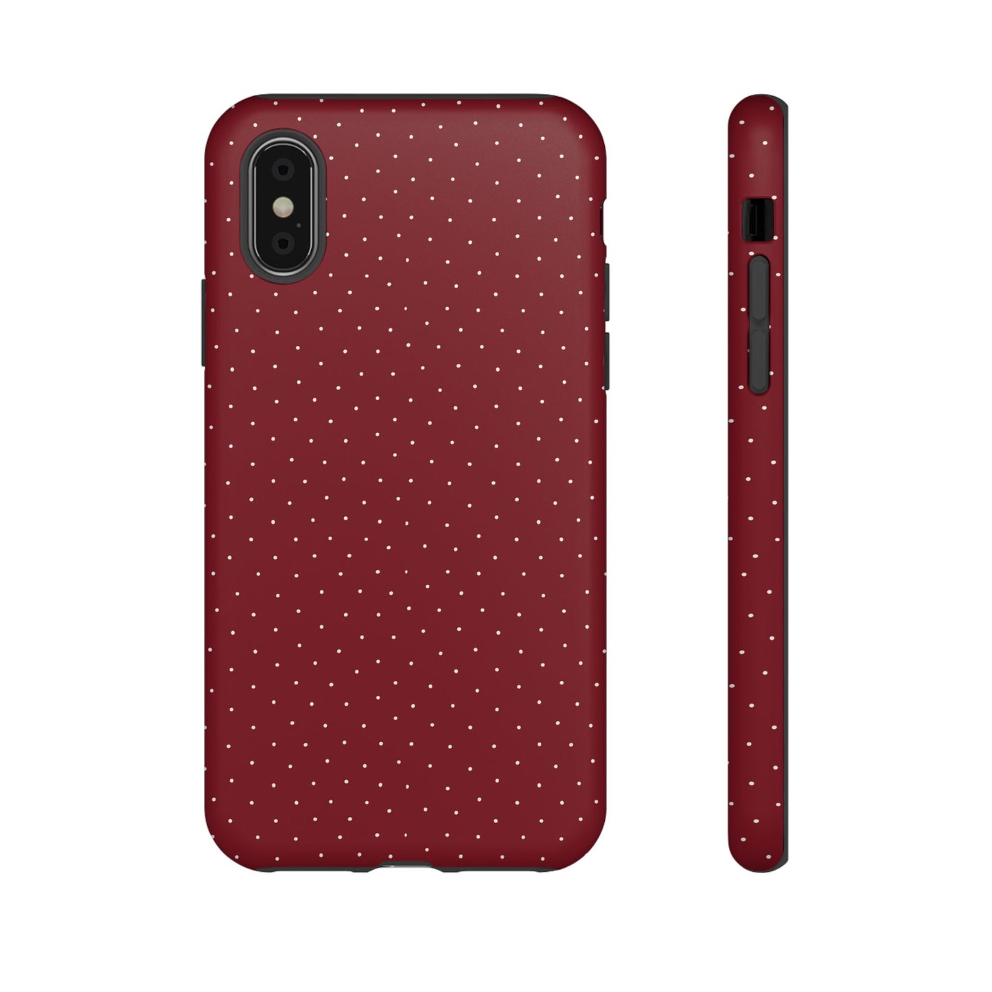 Burgundy  & White Dots Case - JGUS
