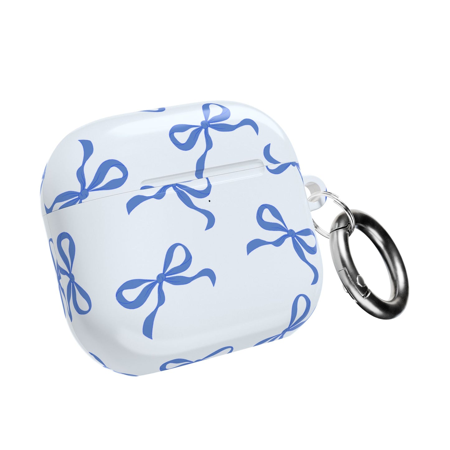 Vintage Blue Bow Art Shockproof & Scratch-Resistant AirPods Case – Wireless Charging Compatible