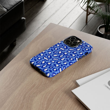 Leopard Vibes - Blue Edition Phone Case for iPhone & Samsung - Stylish & Durable Animal Print Case - JGUS
