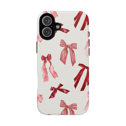 Burgundy Chic Bow Design Phone Case - JGUS