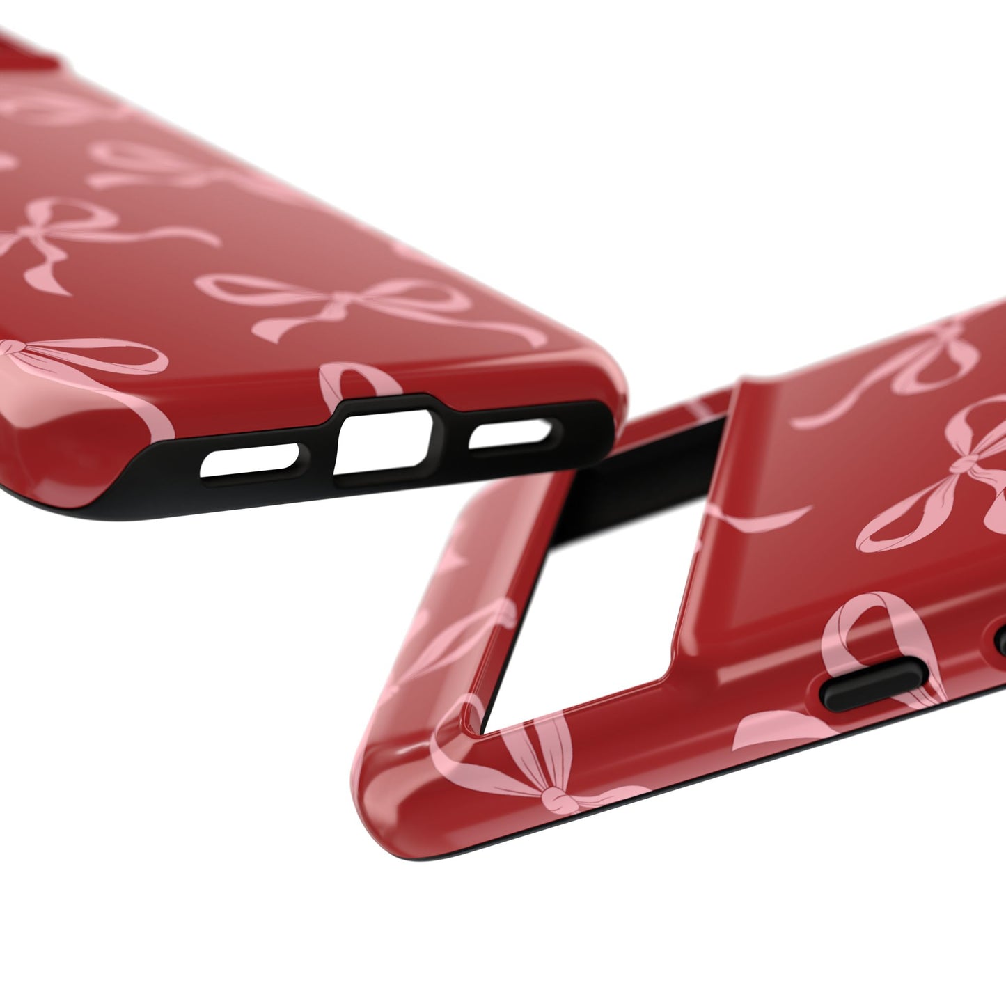 Pink Bows on Red Phone Case - JGUS